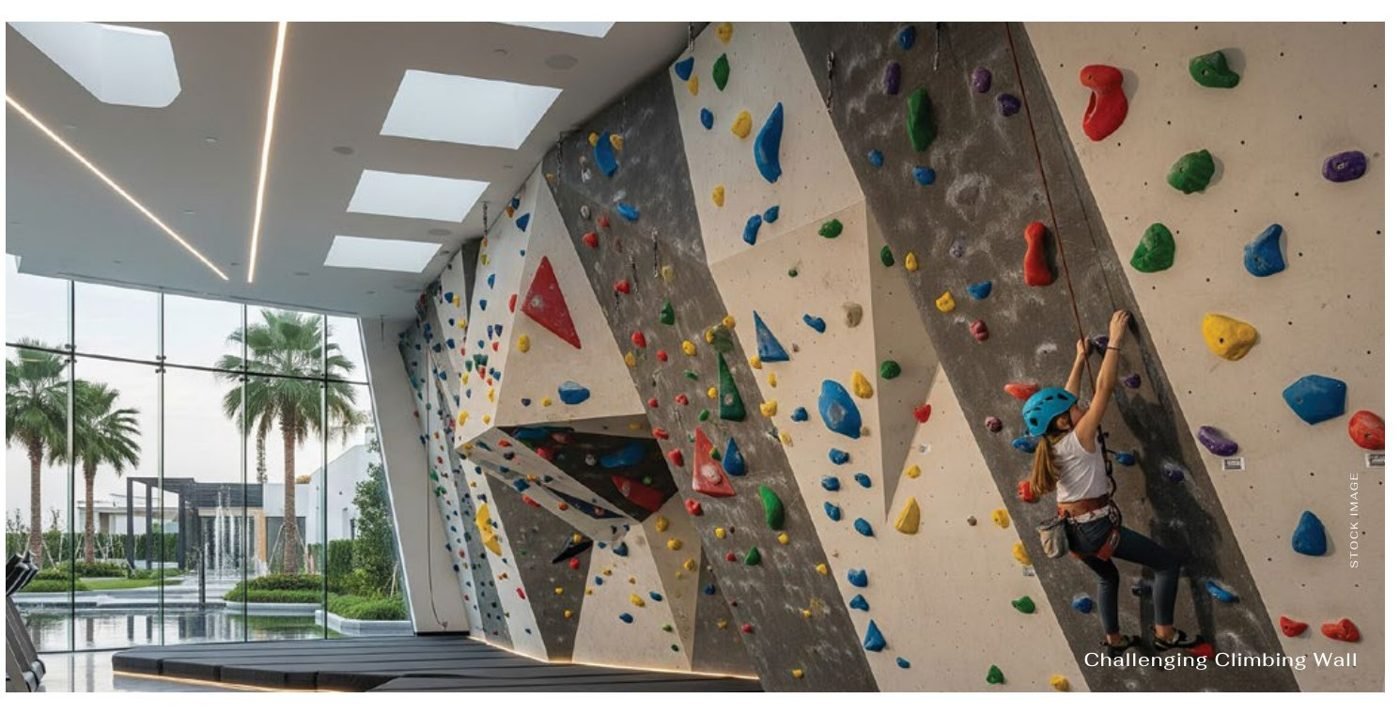 Cricket, tennis and climbing wall facilities