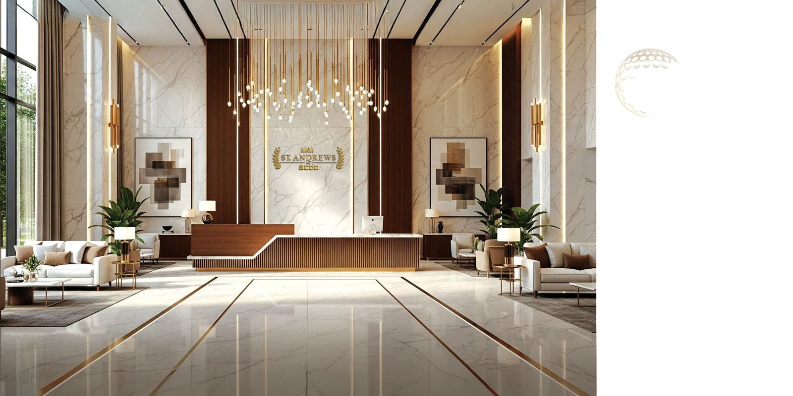 Double height grand lobby